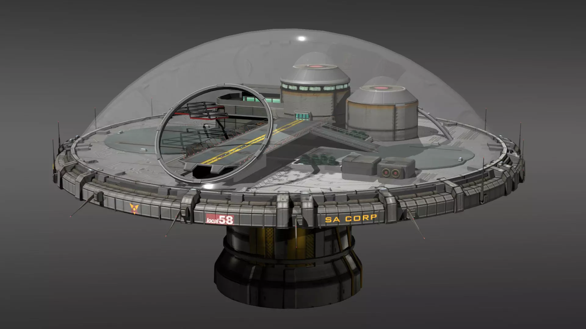 Dome District Low-poly 3D model_0