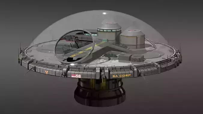 Dome District Low-poly 3D model