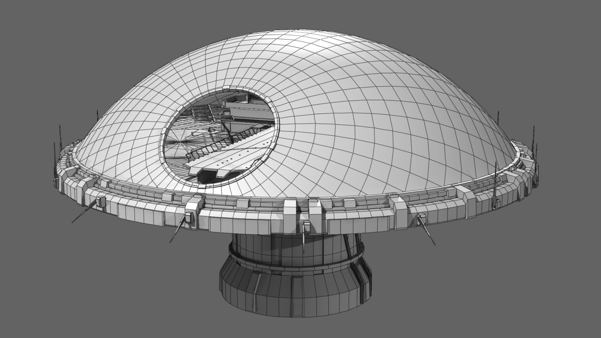 Dome District Low-poly 3D model_2