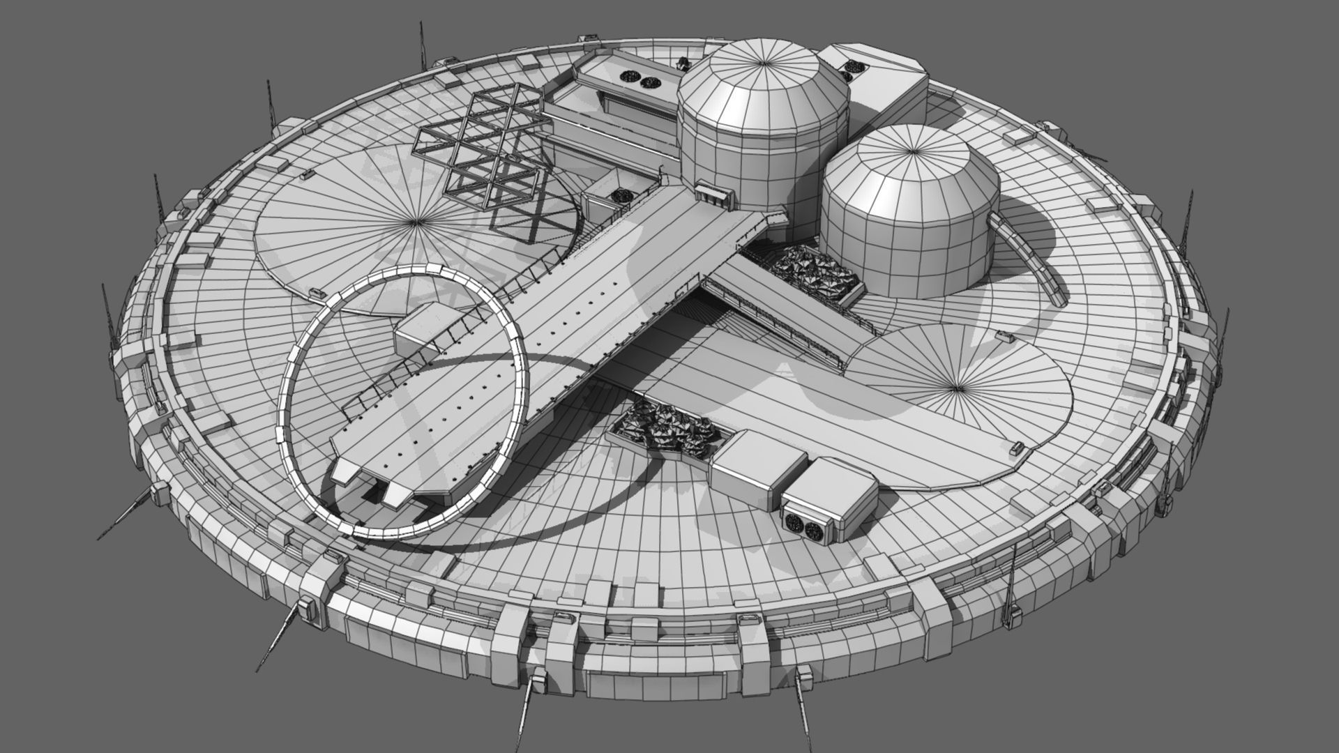 Dome District Low-poly 3D model_4