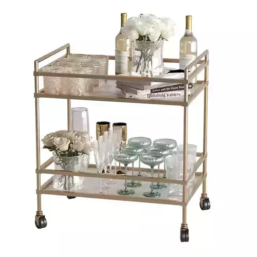 Bar cart  set 2 rose