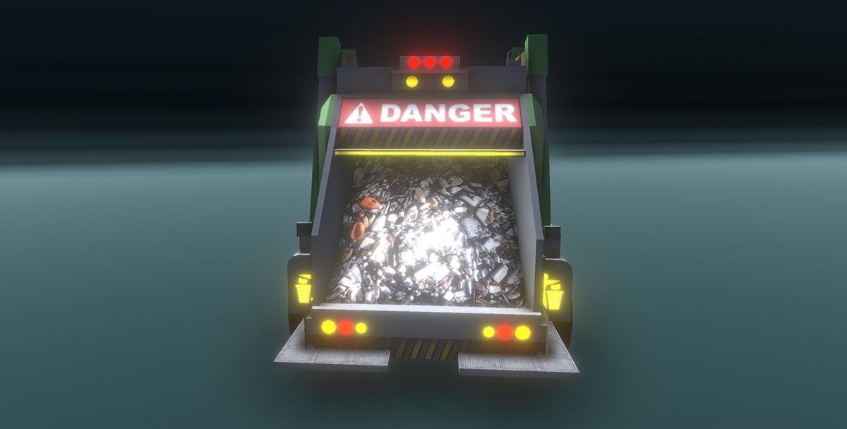 A Futuristic Goods Carrying Truck Low-poly 3D model_5