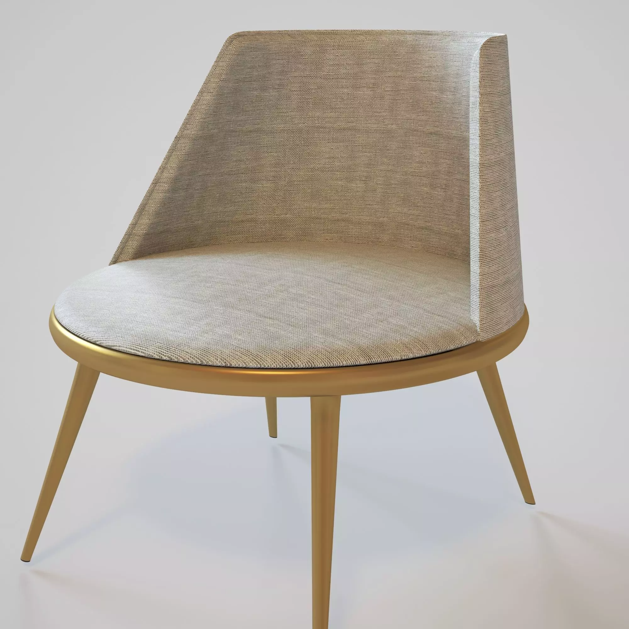Modern White Chair Low-poly 3D model