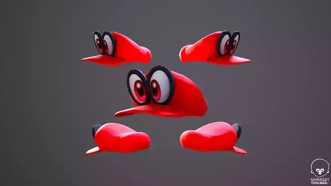 Man hat Mario Odyssey  character game ready low poly