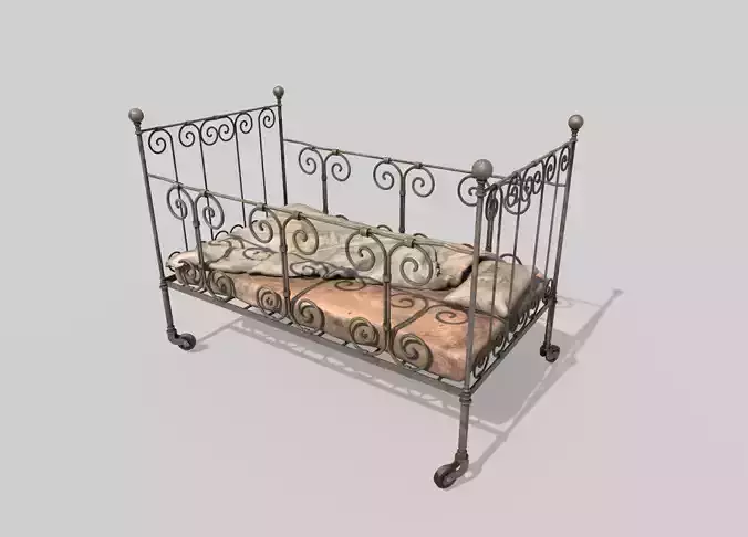 Old Rusty And Dirty Crib