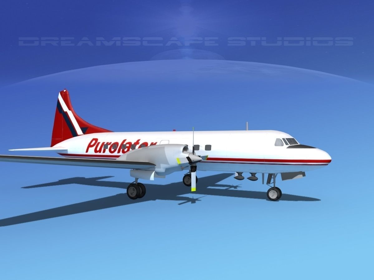 Convair CV-580 Purolator 3D model_6