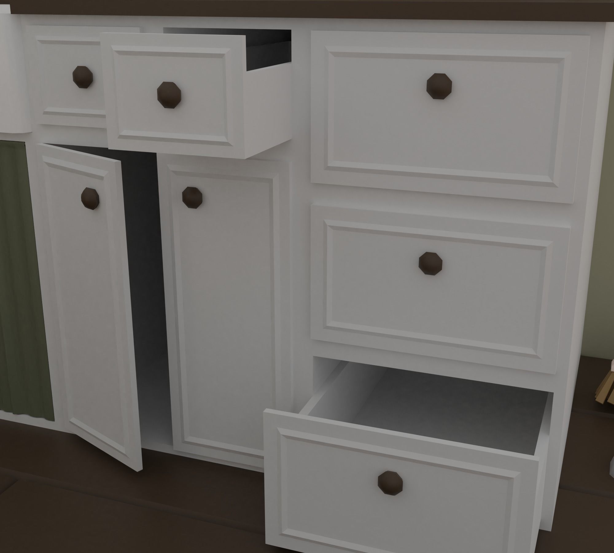 Kitchen Low-poly 3D model_17