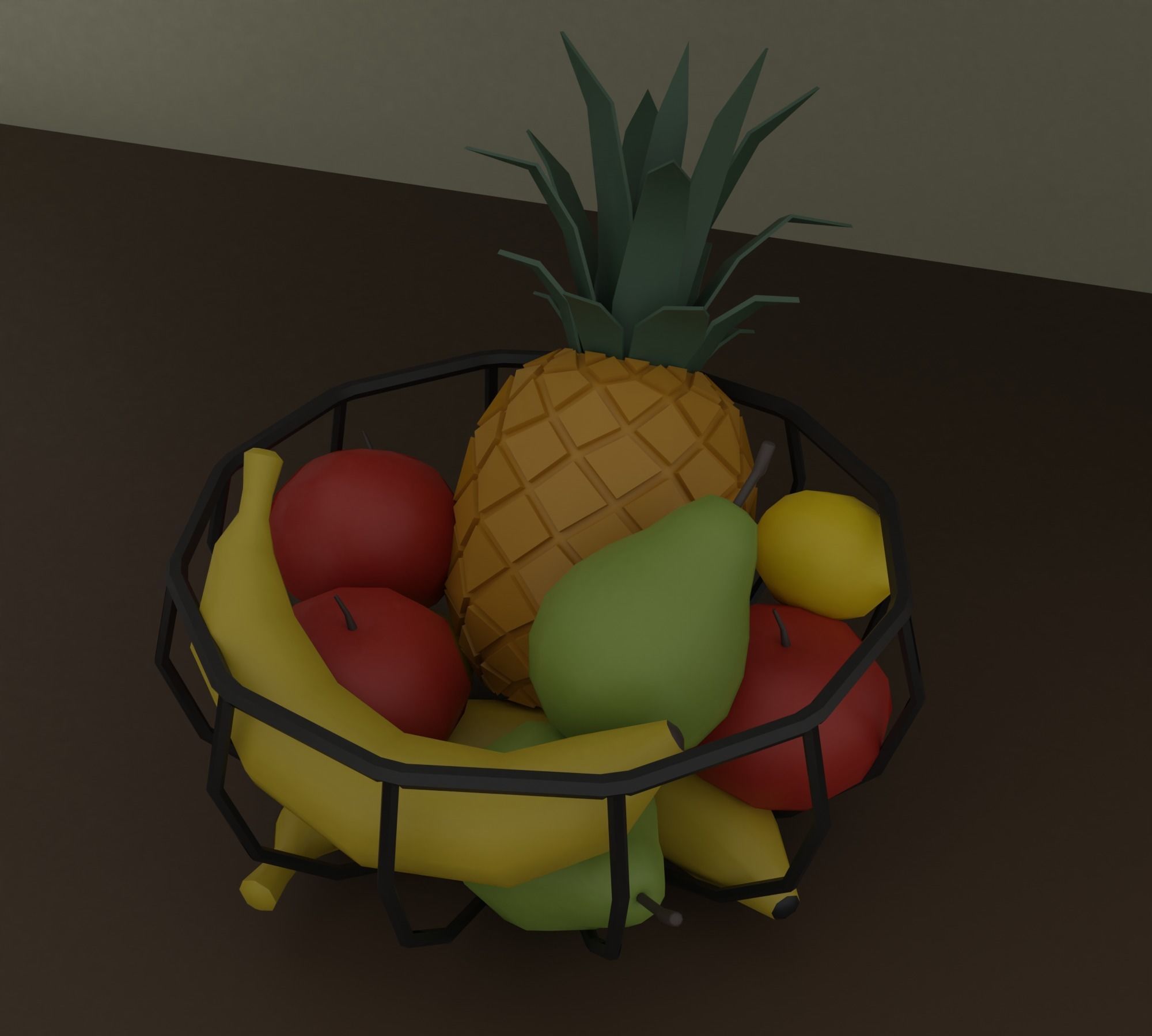 Kitchen Low-poly 3D model_3