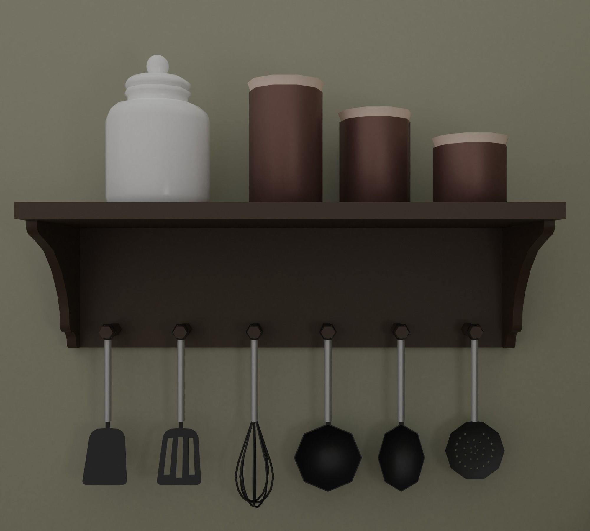 Kitchen Low-poly 3D model_27