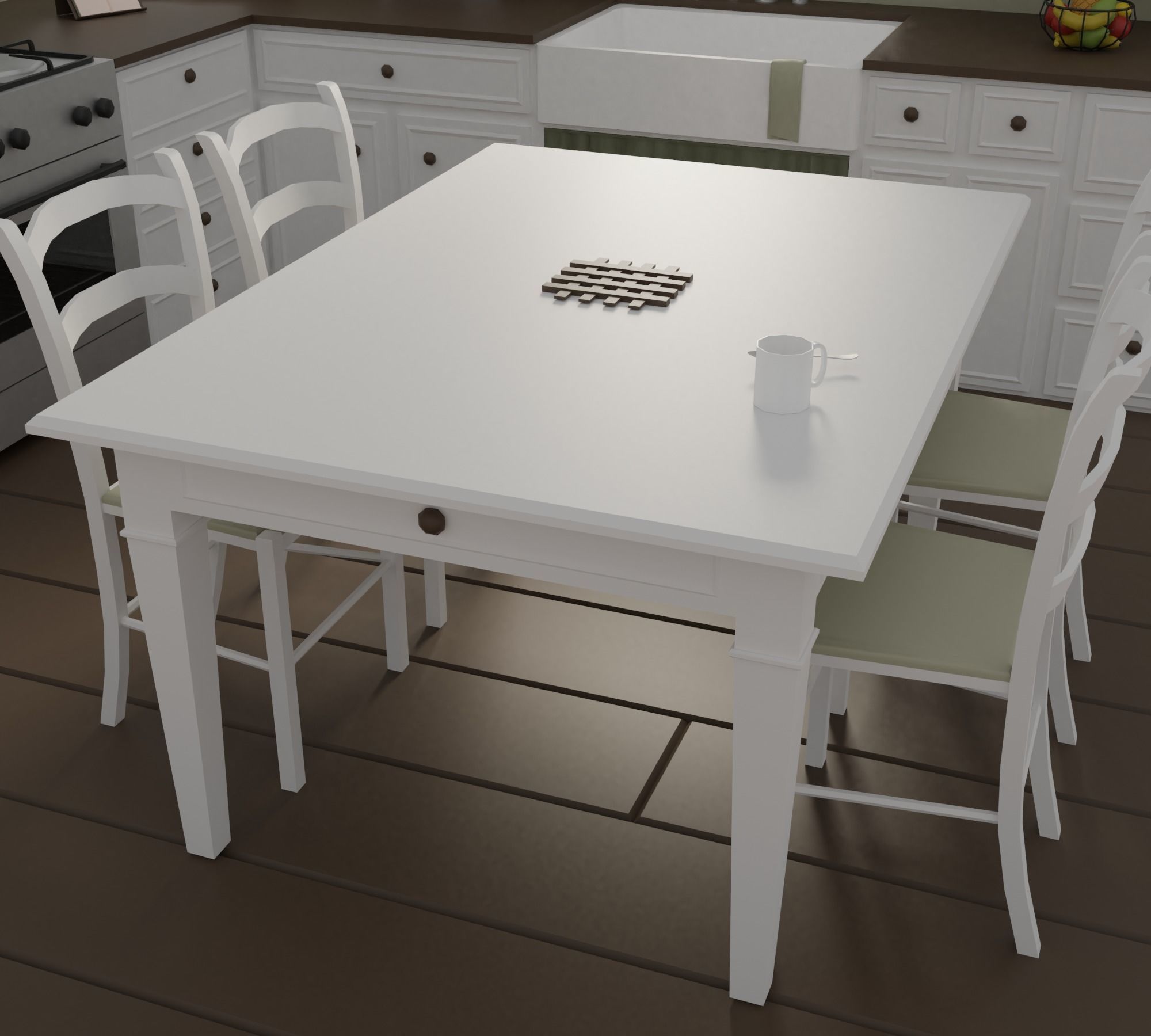 Kitchen Low-poly 3D model_34