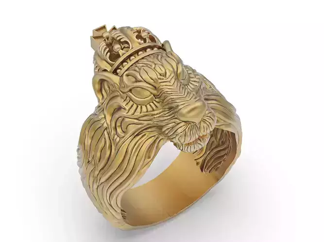 lion king ring Silver Gold  Print 3D print model