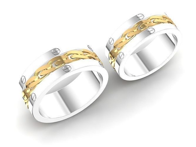 LUXURY WEDDING RINGS 2822 3D print model