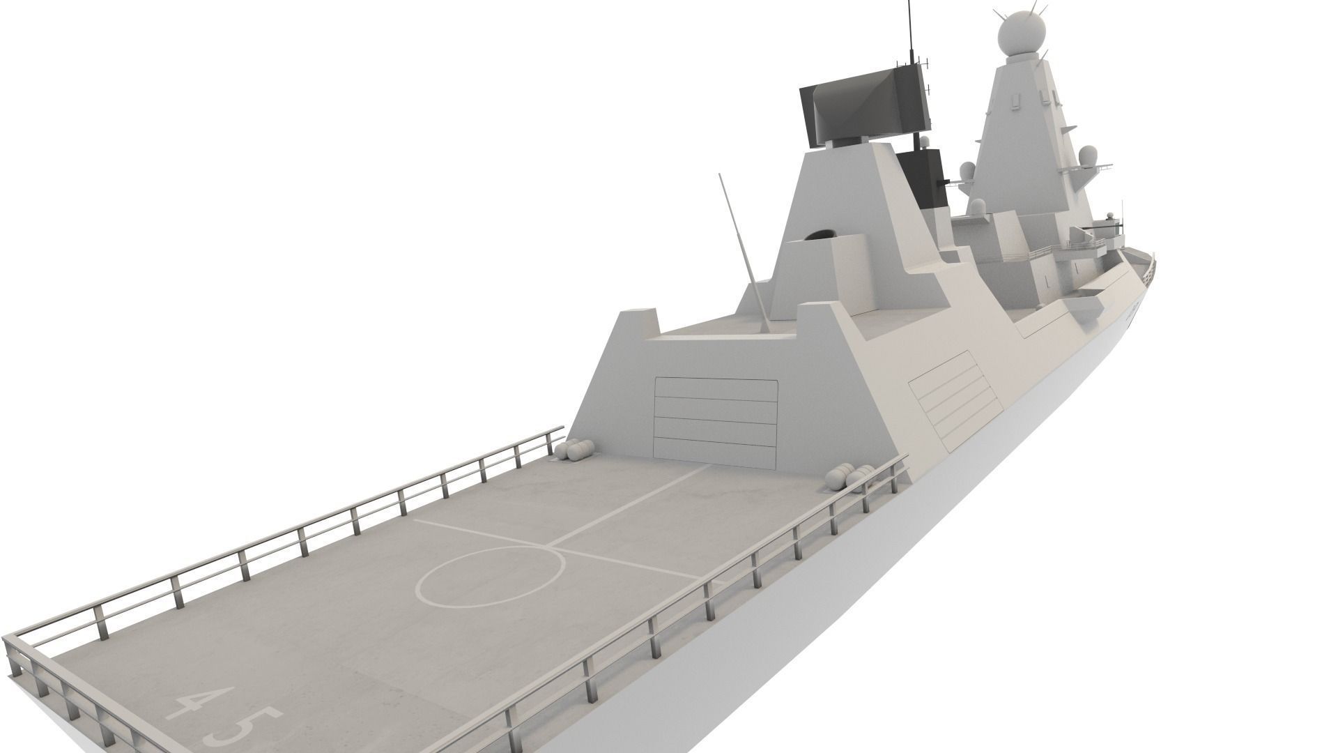 hms type 45 Low-poly 3D model_8