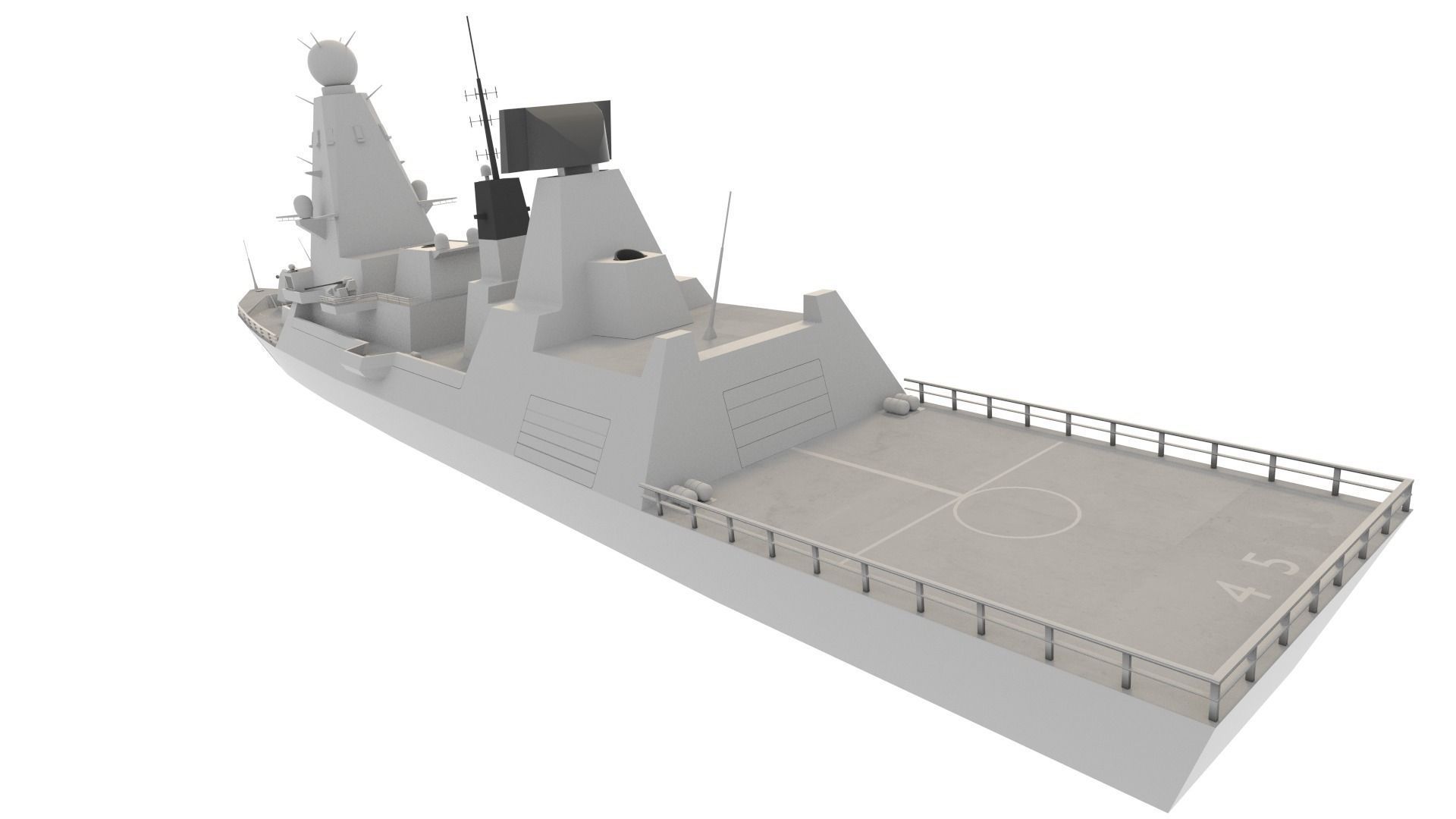 hms type 45 Low-poly 3D model_4