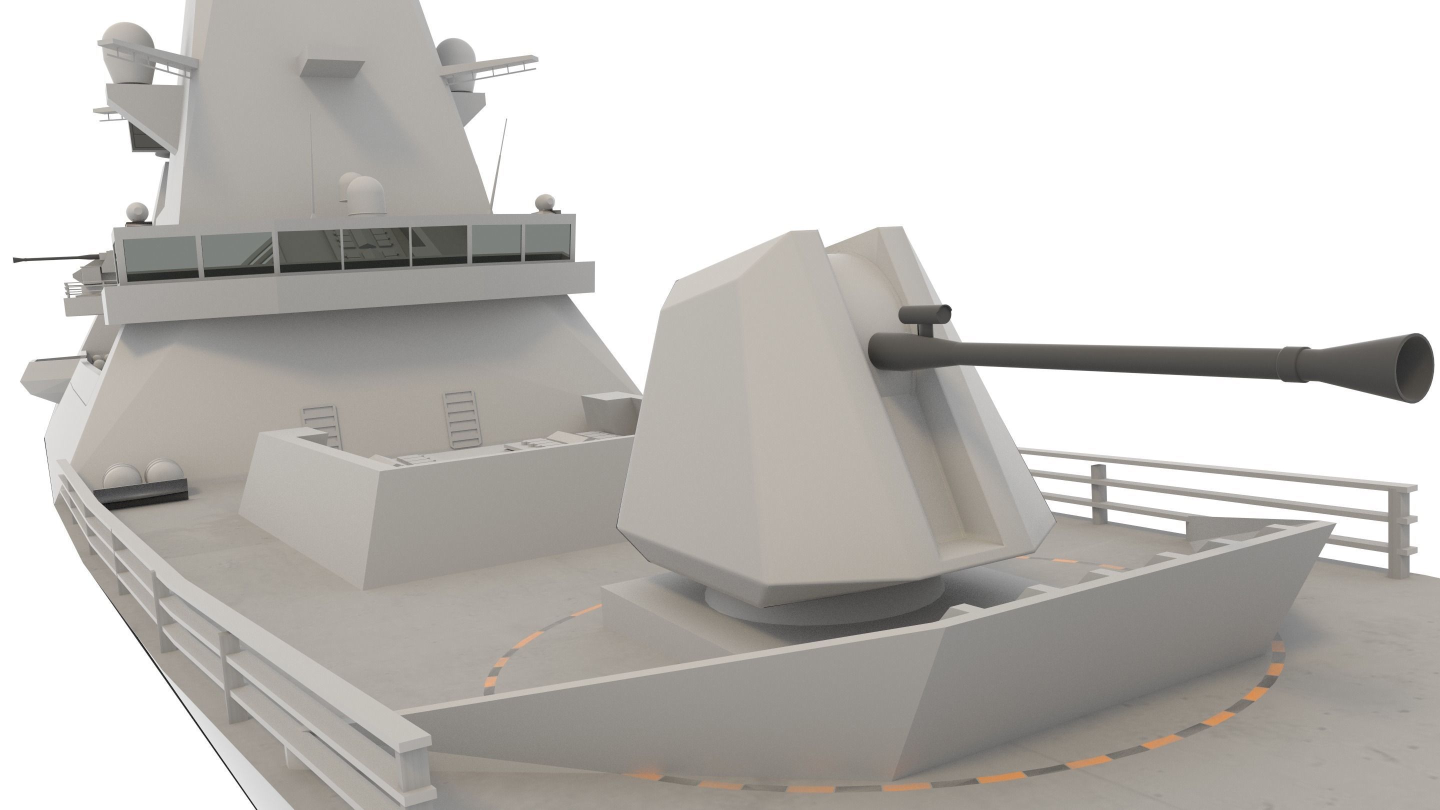 hms type 45 Low-poly 3D model_9