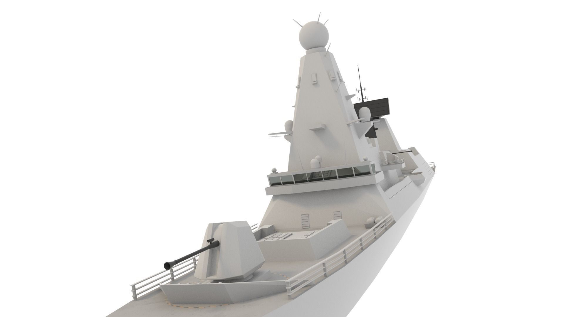 hms type 45 Low-poly 3D model_1