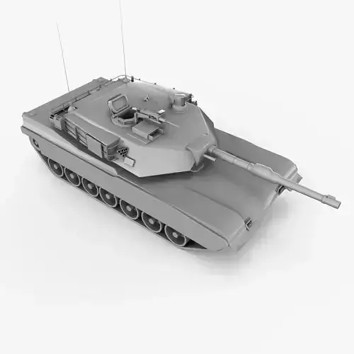 Tank M1A1 Base Mesh Free Free low-poly 3D model