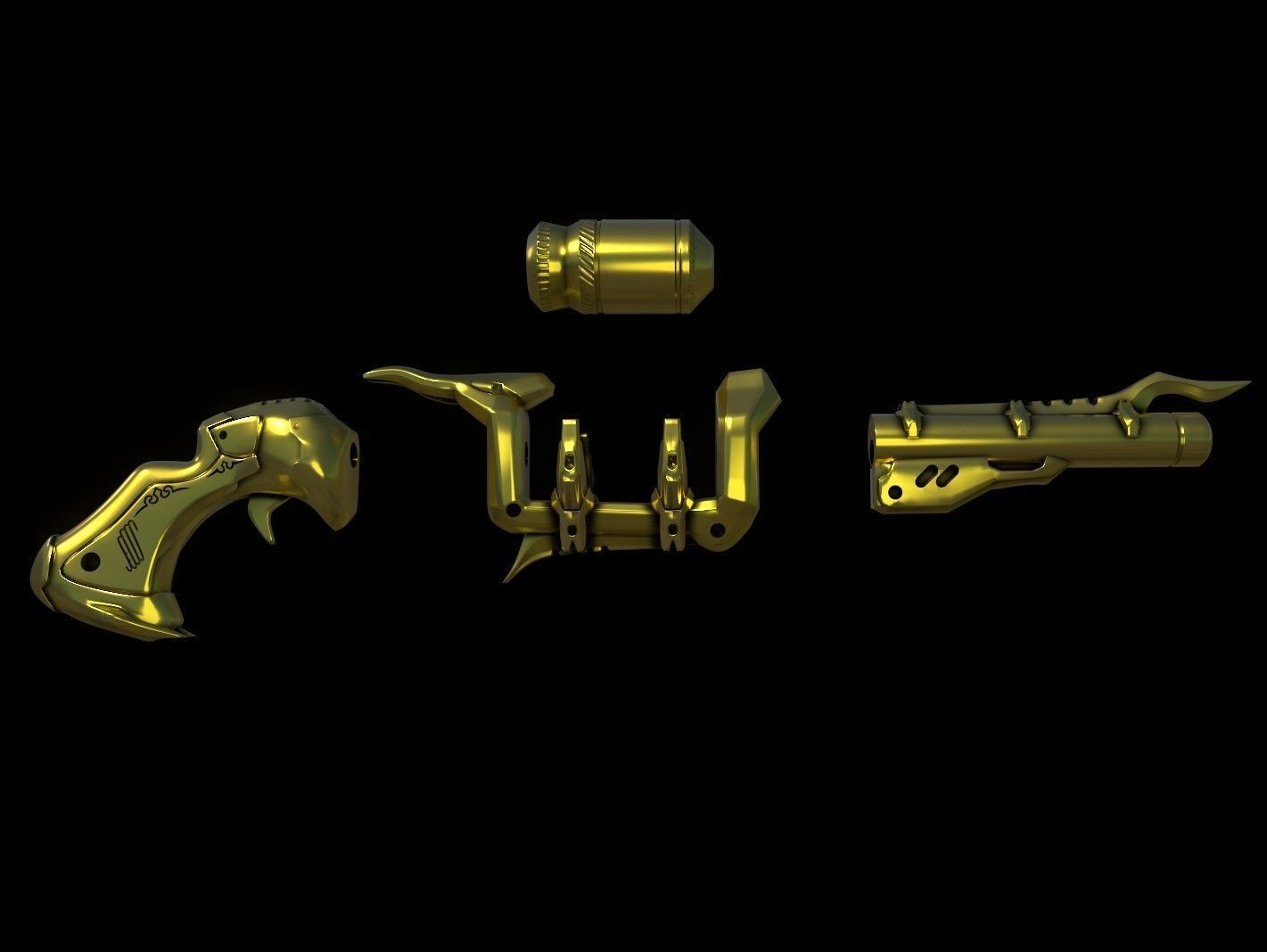 Warframe Mesa Prime Regulators 3D print model_3