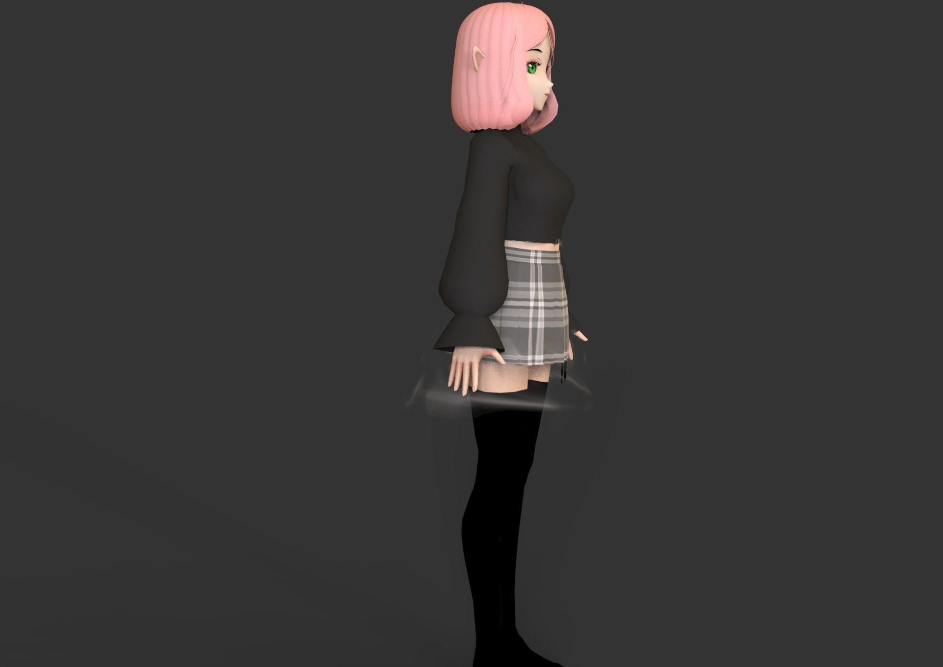 game ready Low Poly Anime Character 20 Low-poly 3D model_3