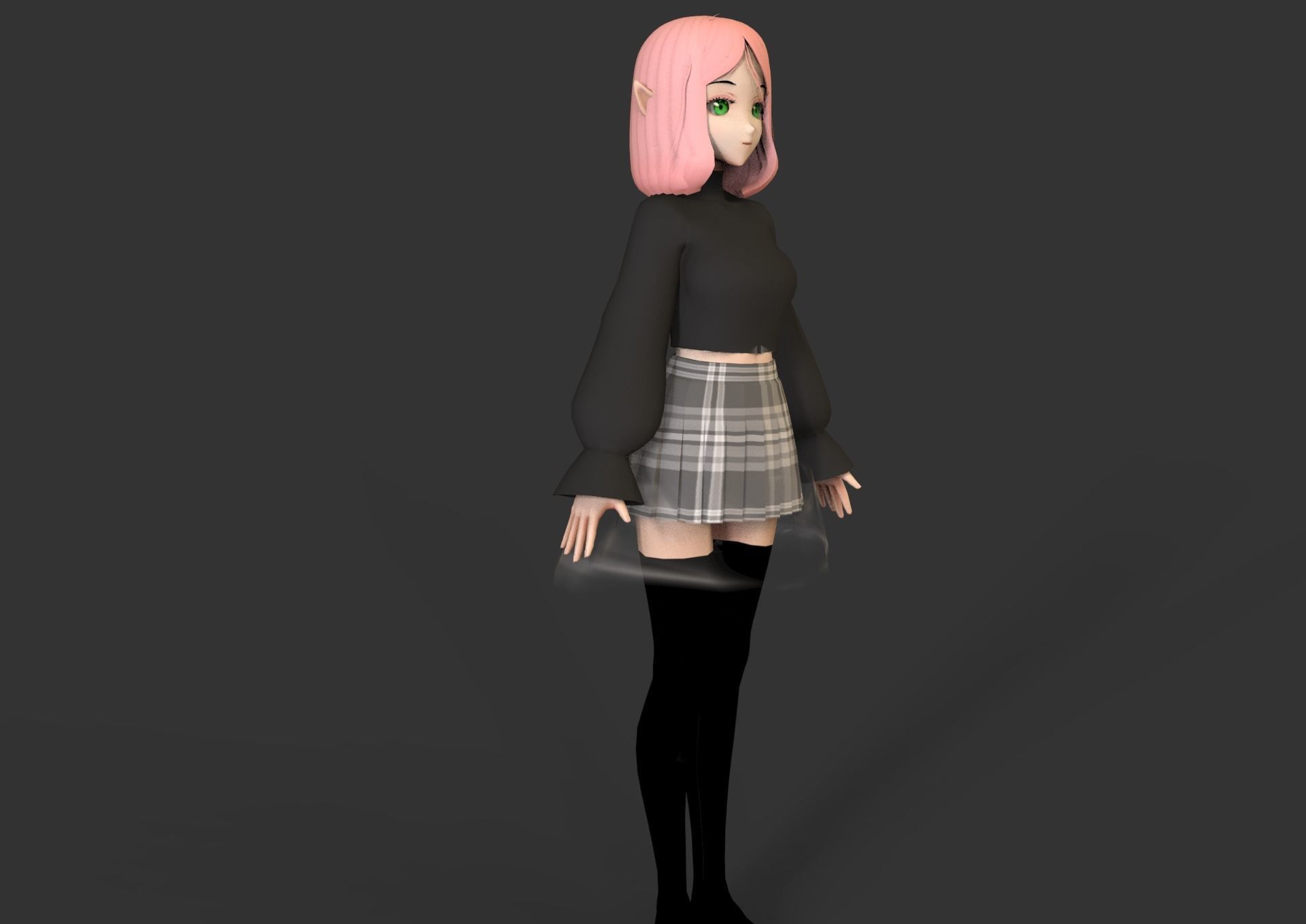 game ready Low Poly Anime Character 20 Low-poly 3D model_2