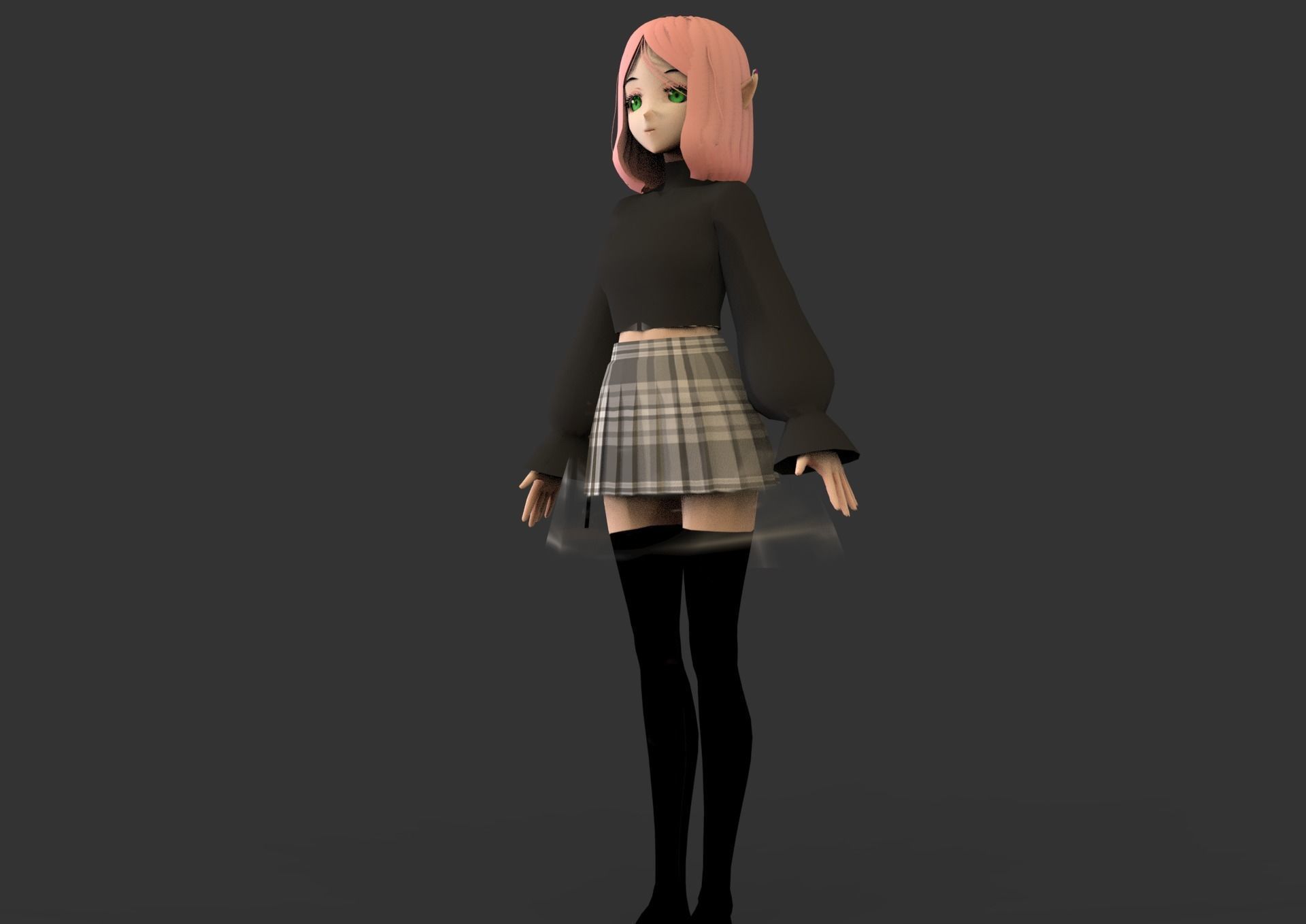 game ready Low Poly Anime Character 20 Low-poly 3D model_5
