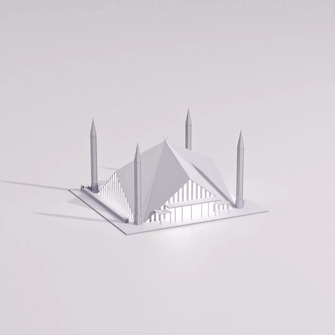 Faisal Mosque low poly 3D model_0