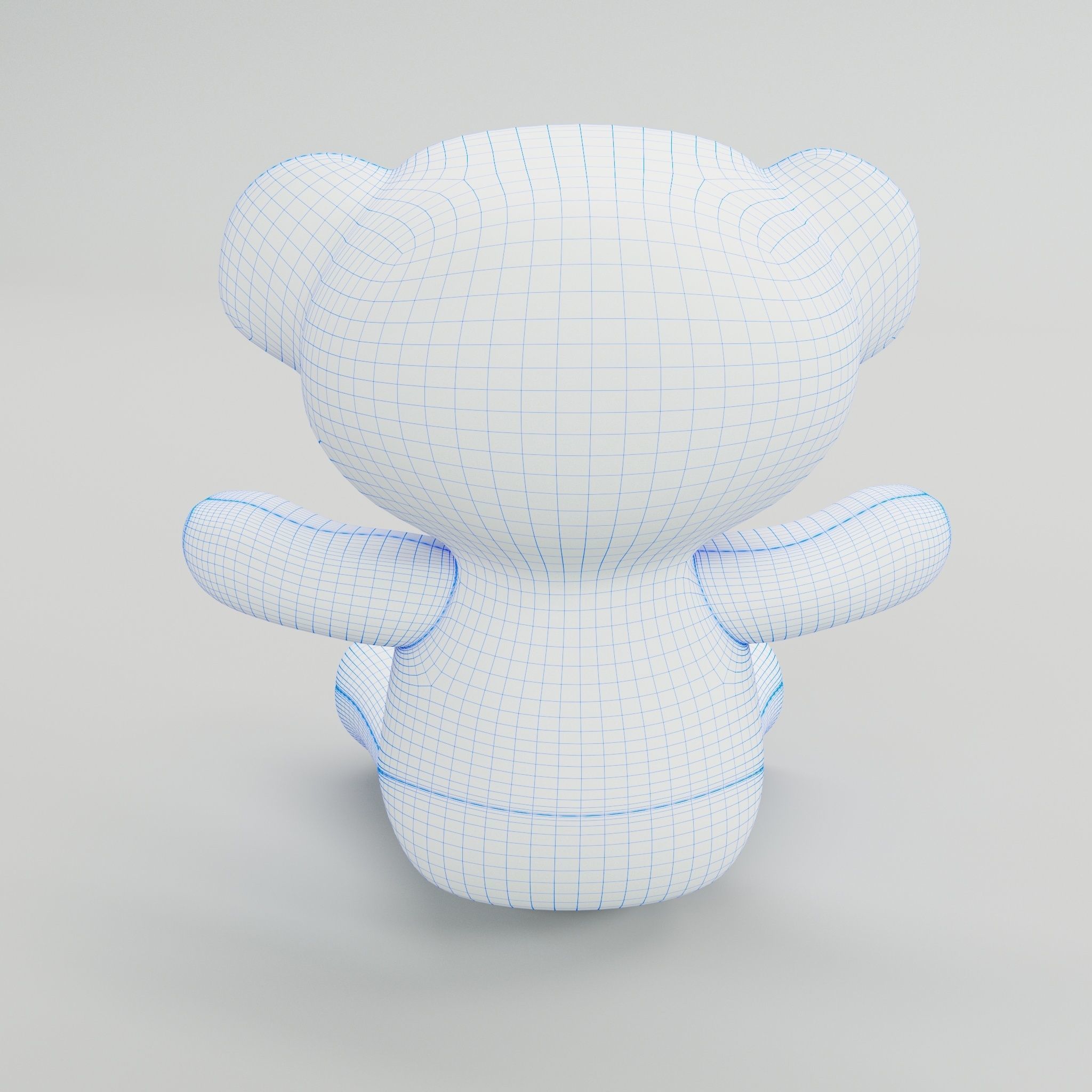 Knitted teddy Bear toy 3D model_4
