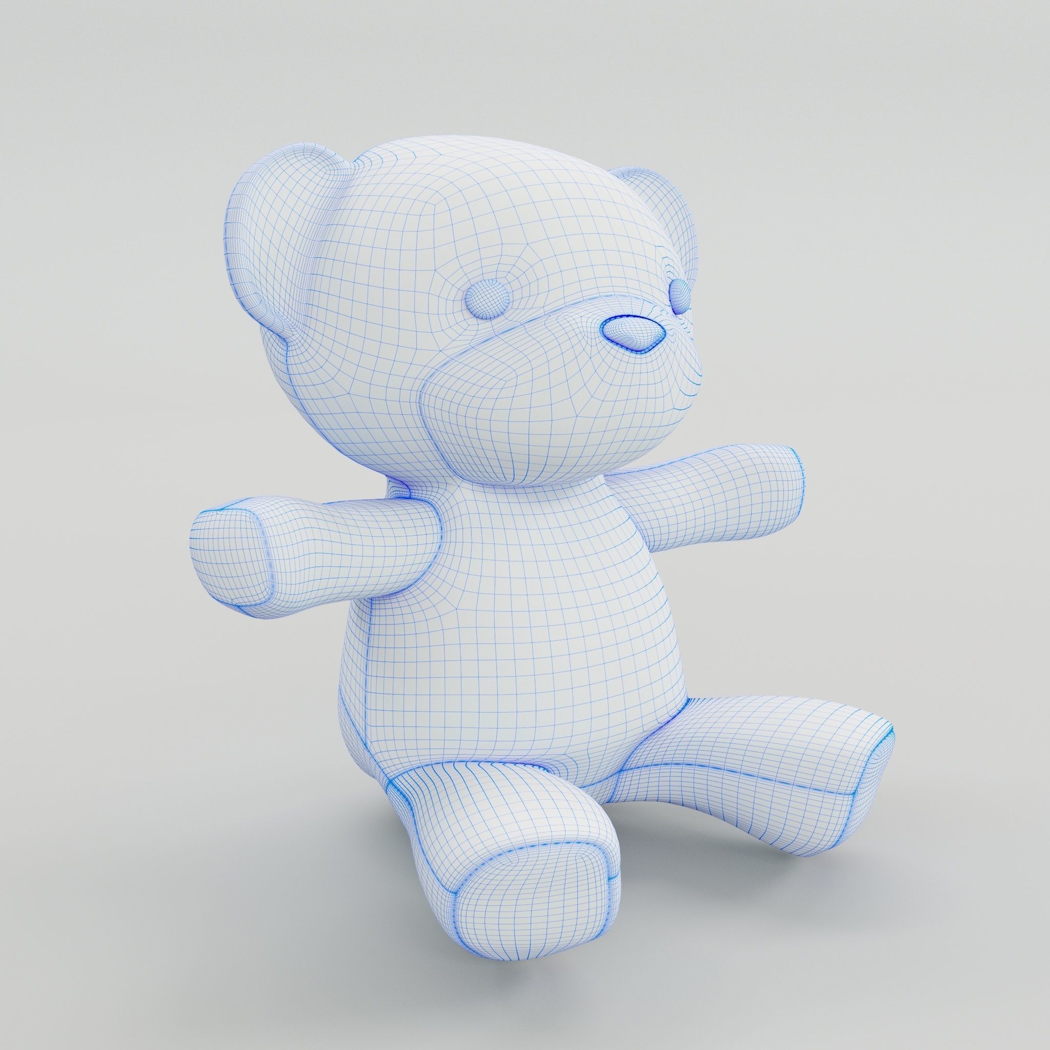 Knitted teddy Bear toy 3D model_3