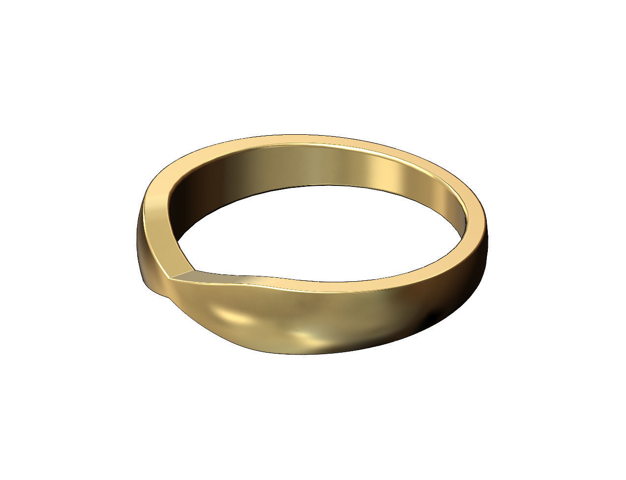 Simple pinched rounded band US sizes 5to9 3D print model_3