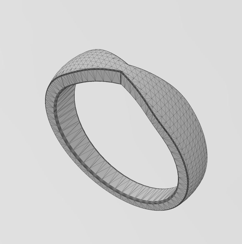 Simple pinched rounded band US sizes 5to9 3D print model_13