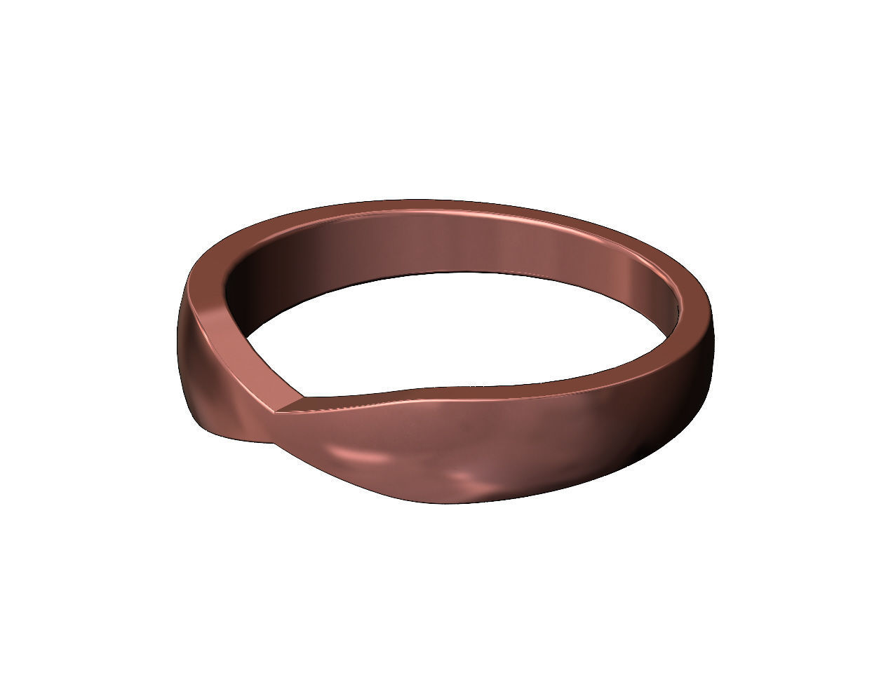 Simple pinched rounded band US sizes 5to9 3D print model_9