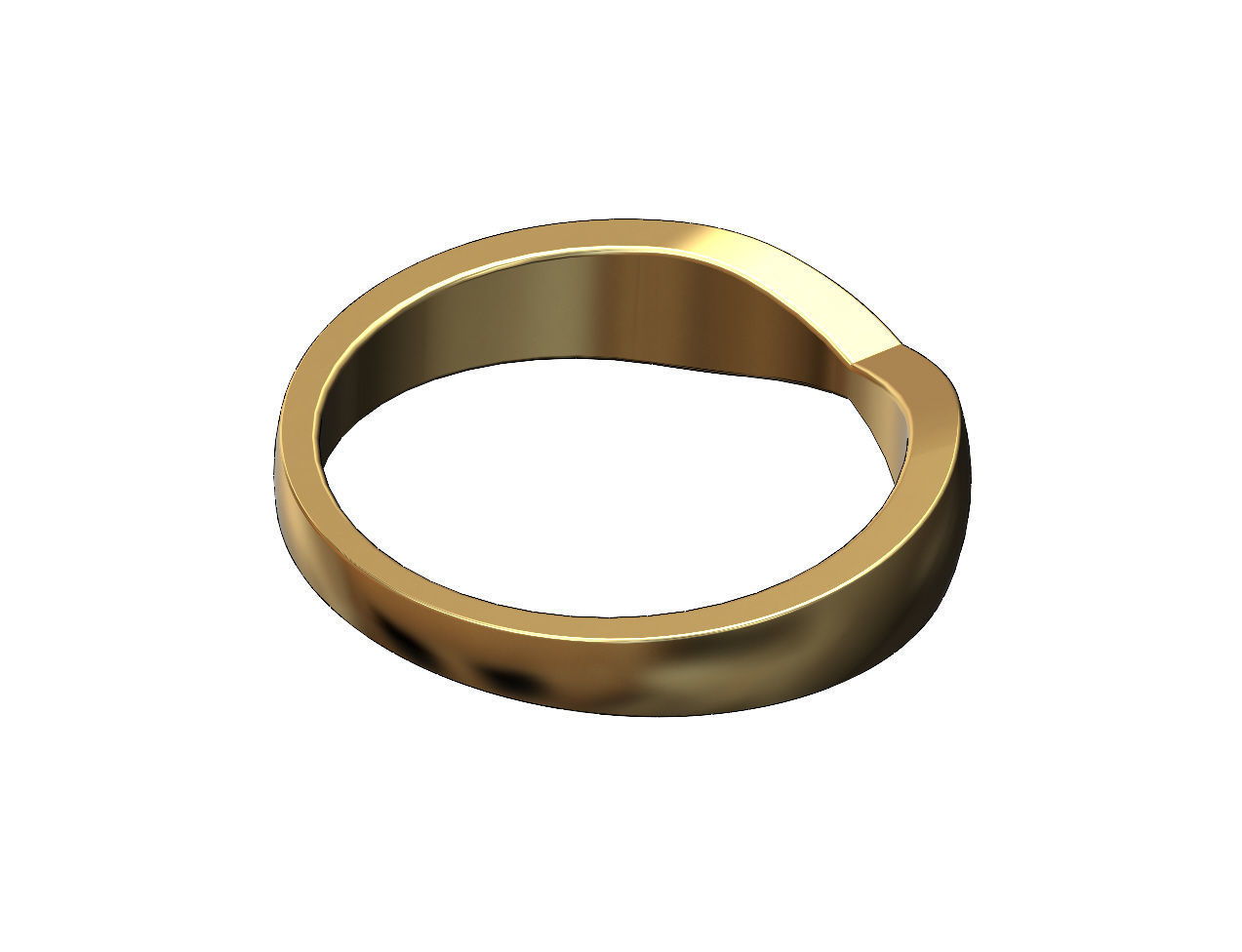 Simple pinched rounded band US sizes 5to9 3D print model_4