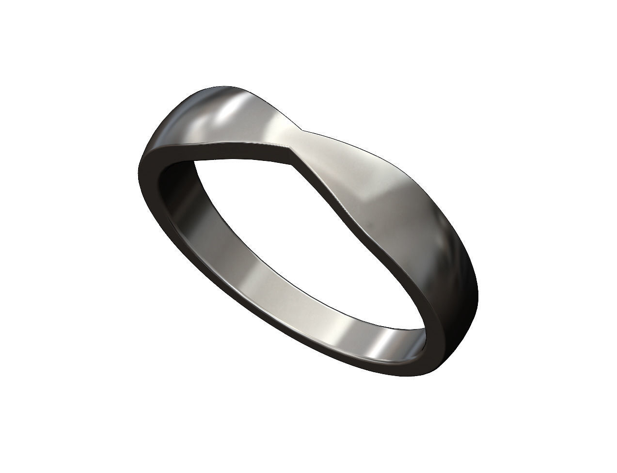 Simple pinched rounded band US sizes 5to9 3D print model_8