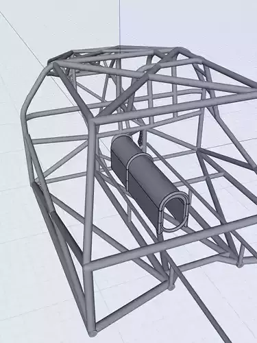 Pro Mod Trans Tunnel and Driveshaft Loops Drag Car 3D print model