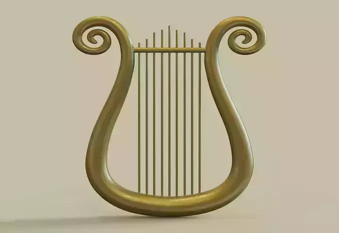Golden Lyre 3D print model