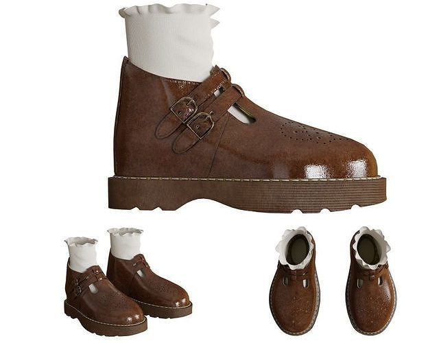 Woman cute shoe and sock 3D Model Collection
