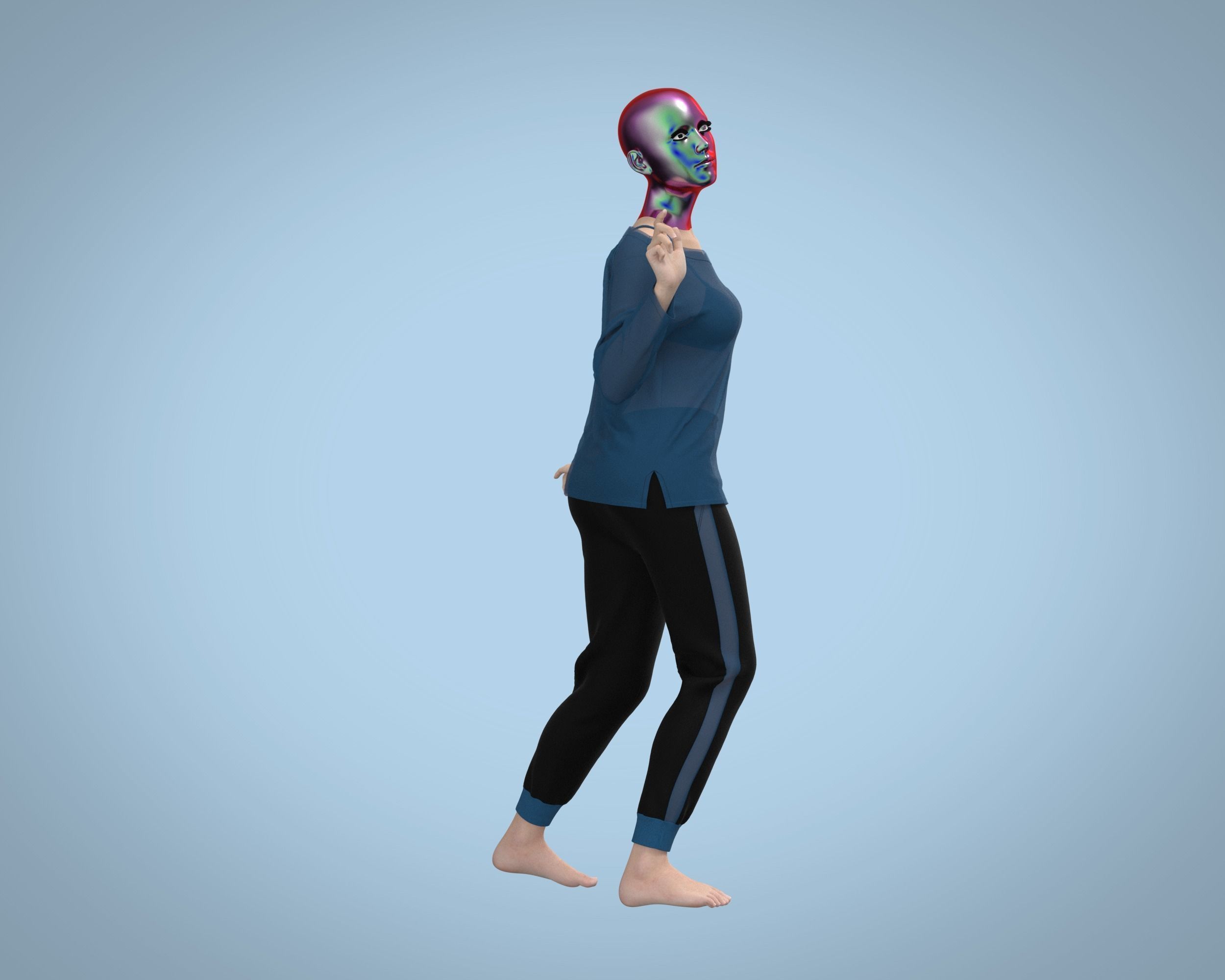 Ladies Tops with Jogger 3D model_2