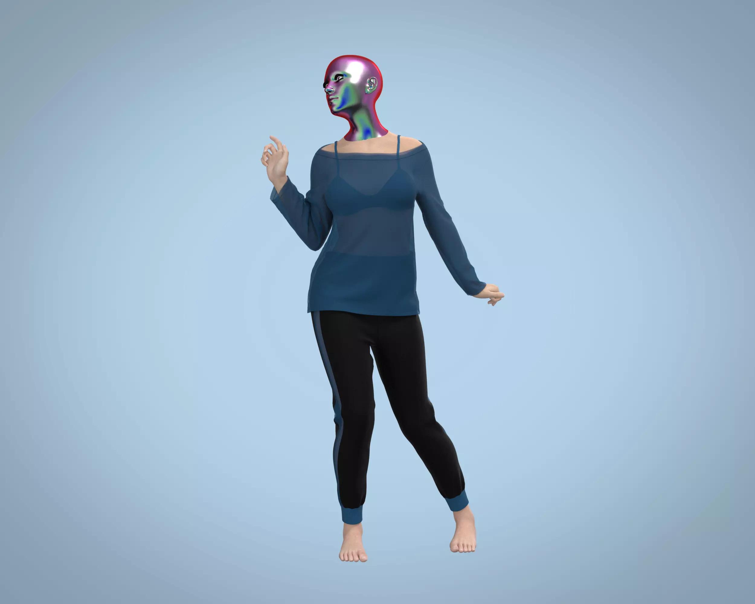 Ladies Tops with Jogger 3D model_0