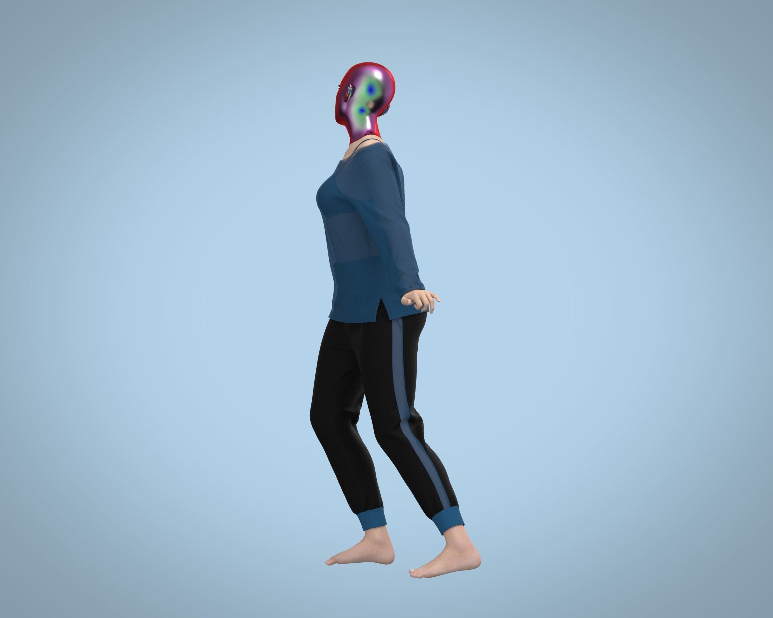 Ladies Tops with Jogger 3D model_4