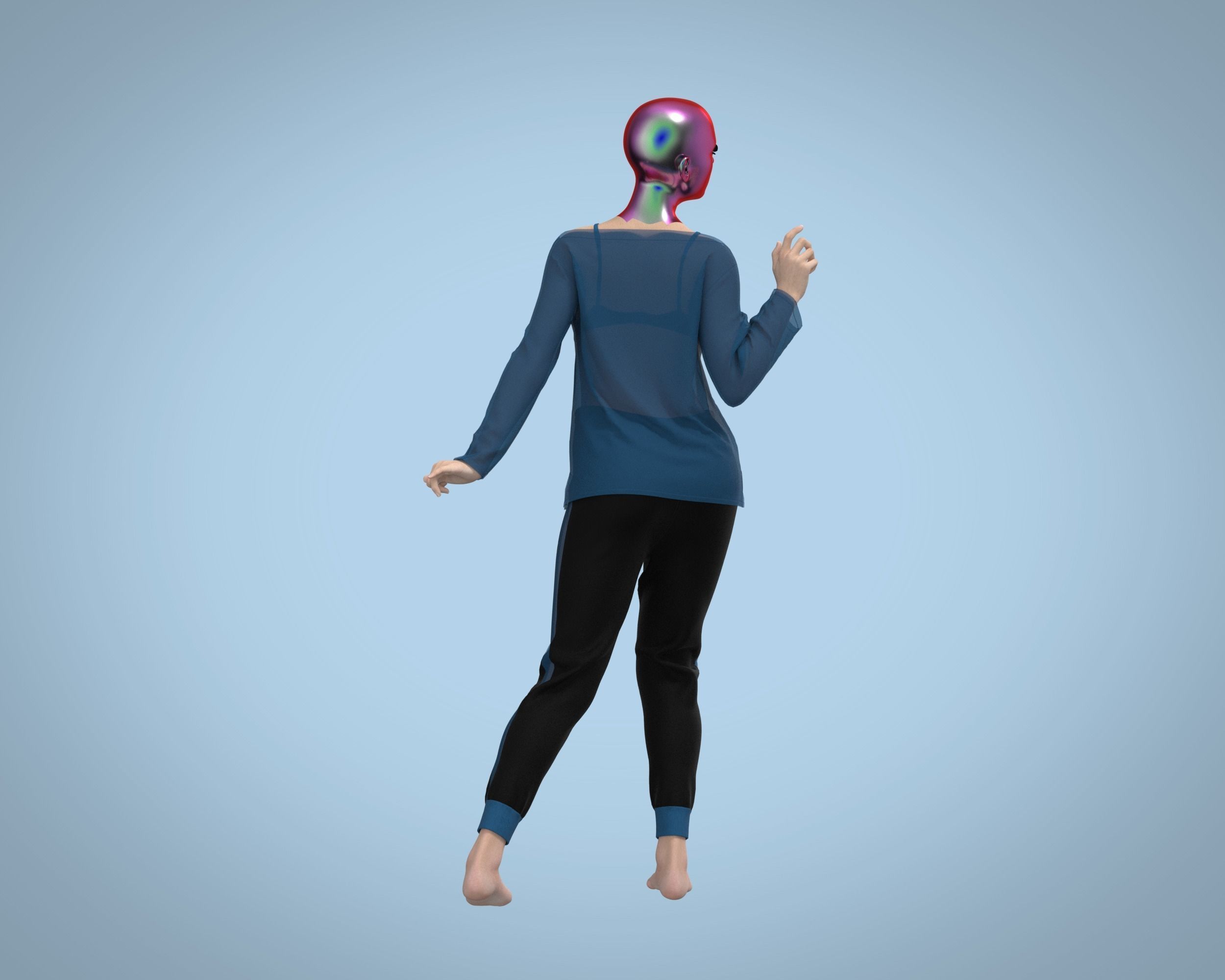 Ladies Tops with Jogger 3D model_3