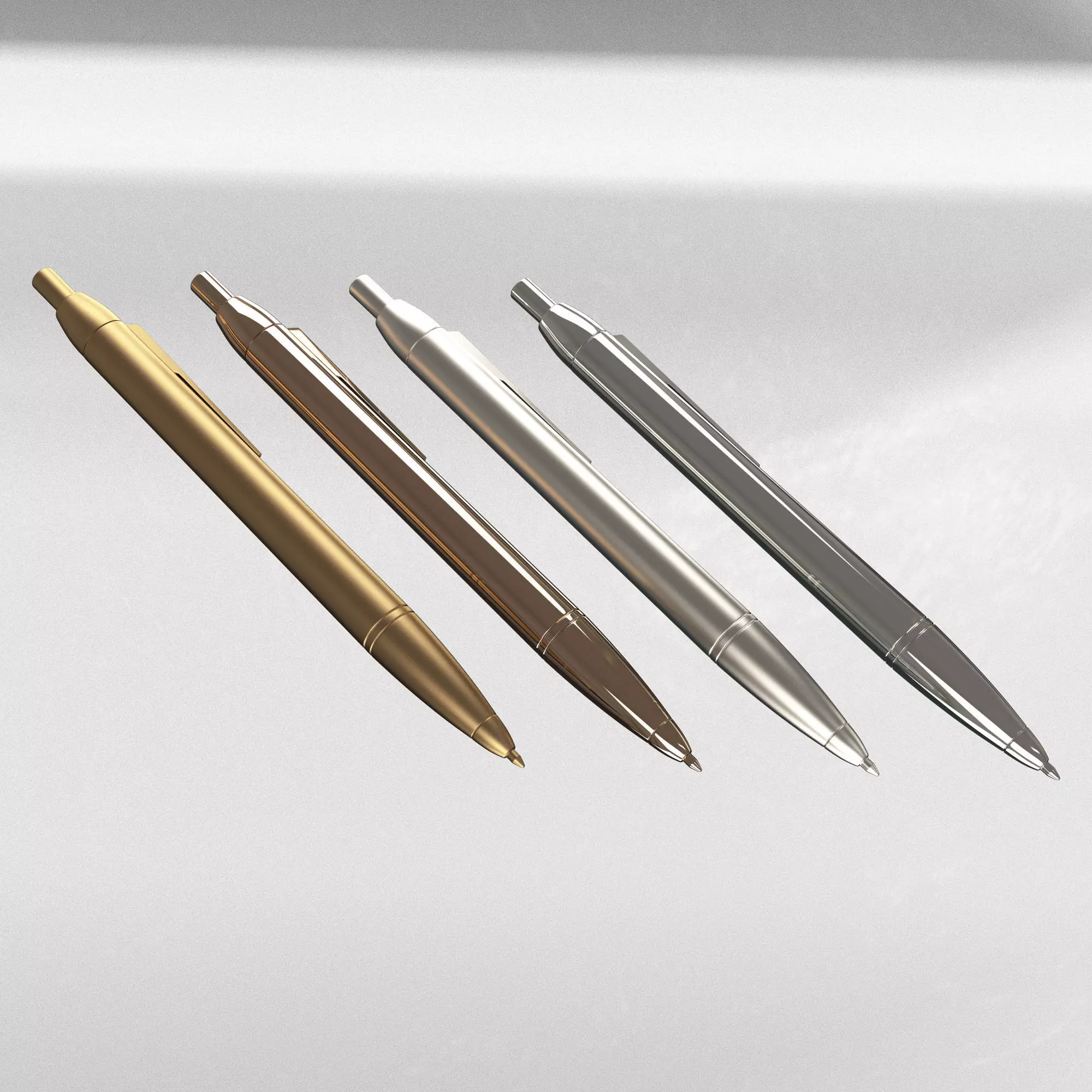 Steel Ballpoint Pen 3D model