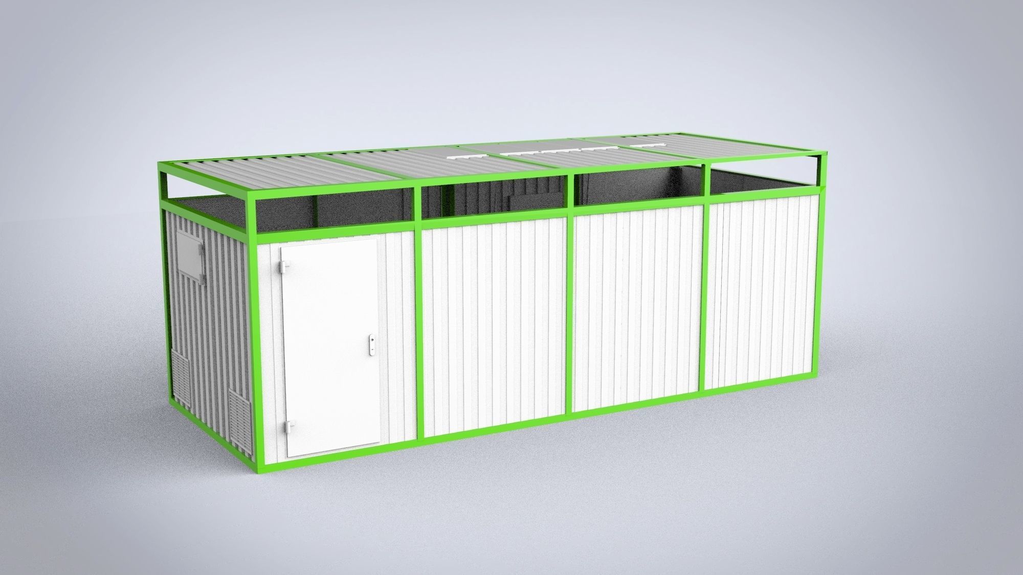 Four Modular buildings 15m2 3D Model Collection_12