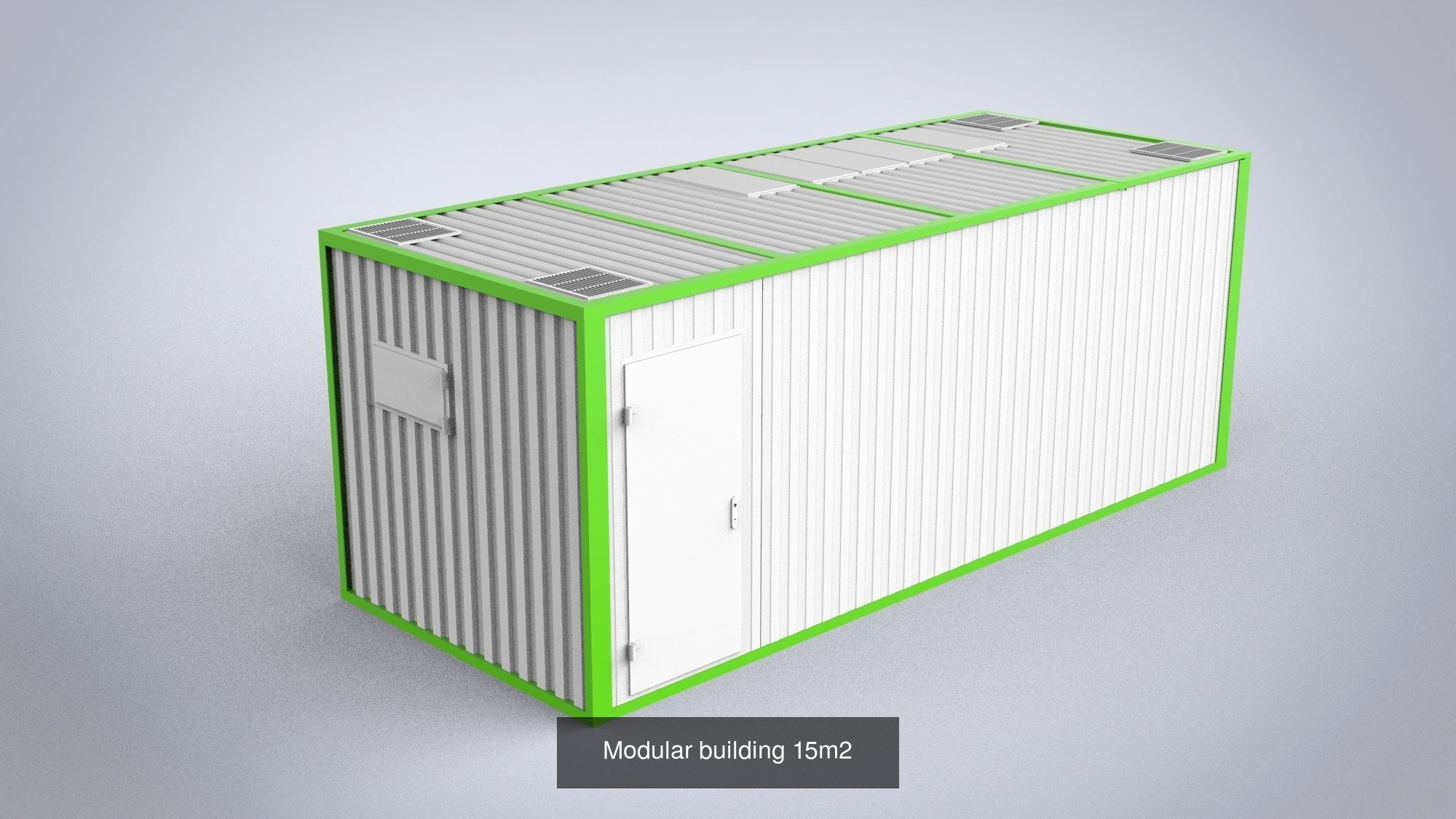 Four Modular buildings 15m2 3D Model Collection_2
