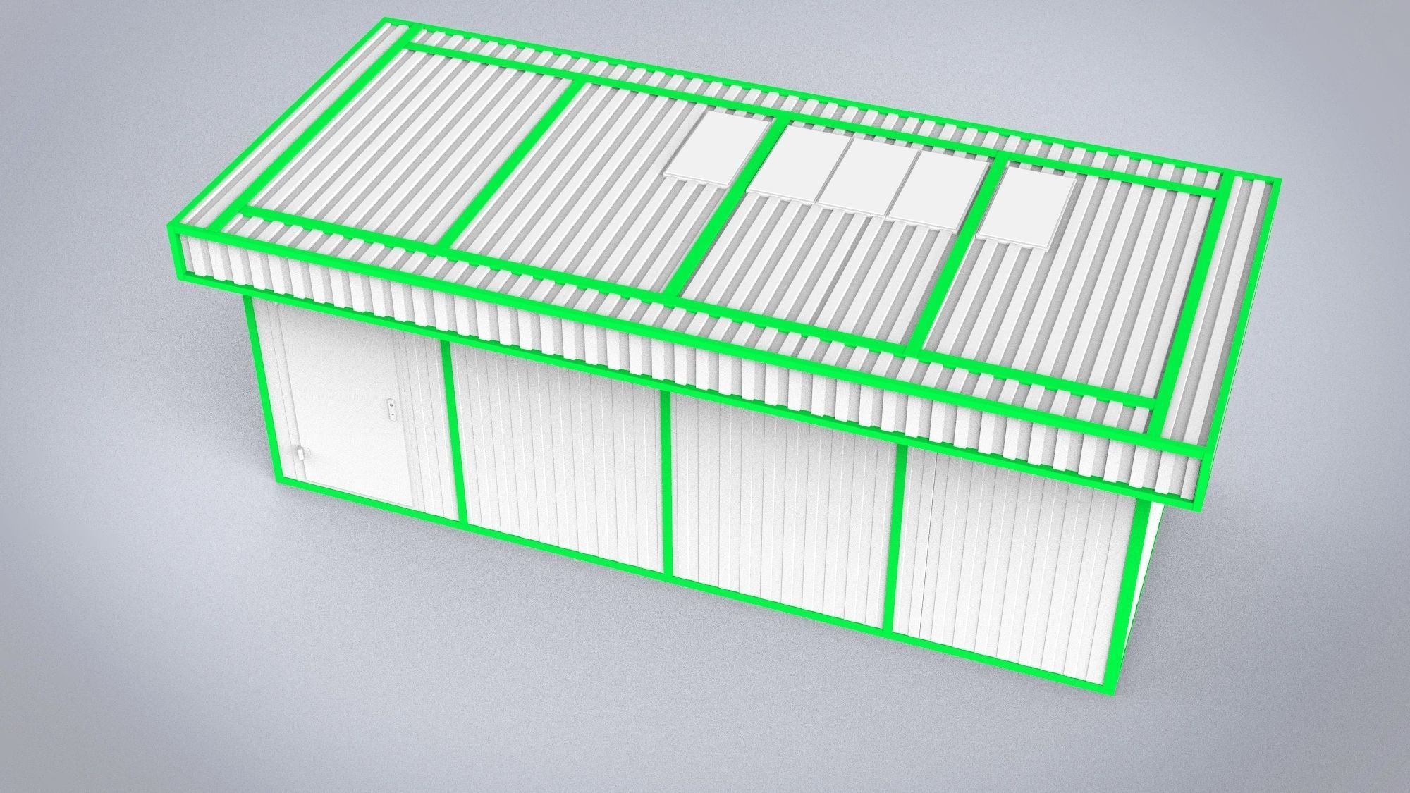 Four Modular buildings 15m2 3D Model Collection_7