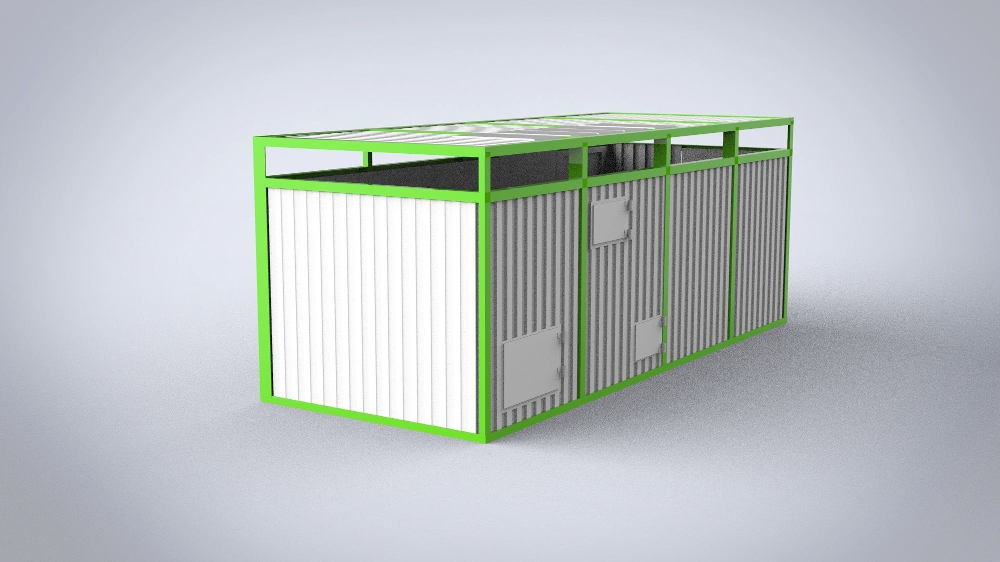 Four Modular buildings 15m2 3D Model Collection_11