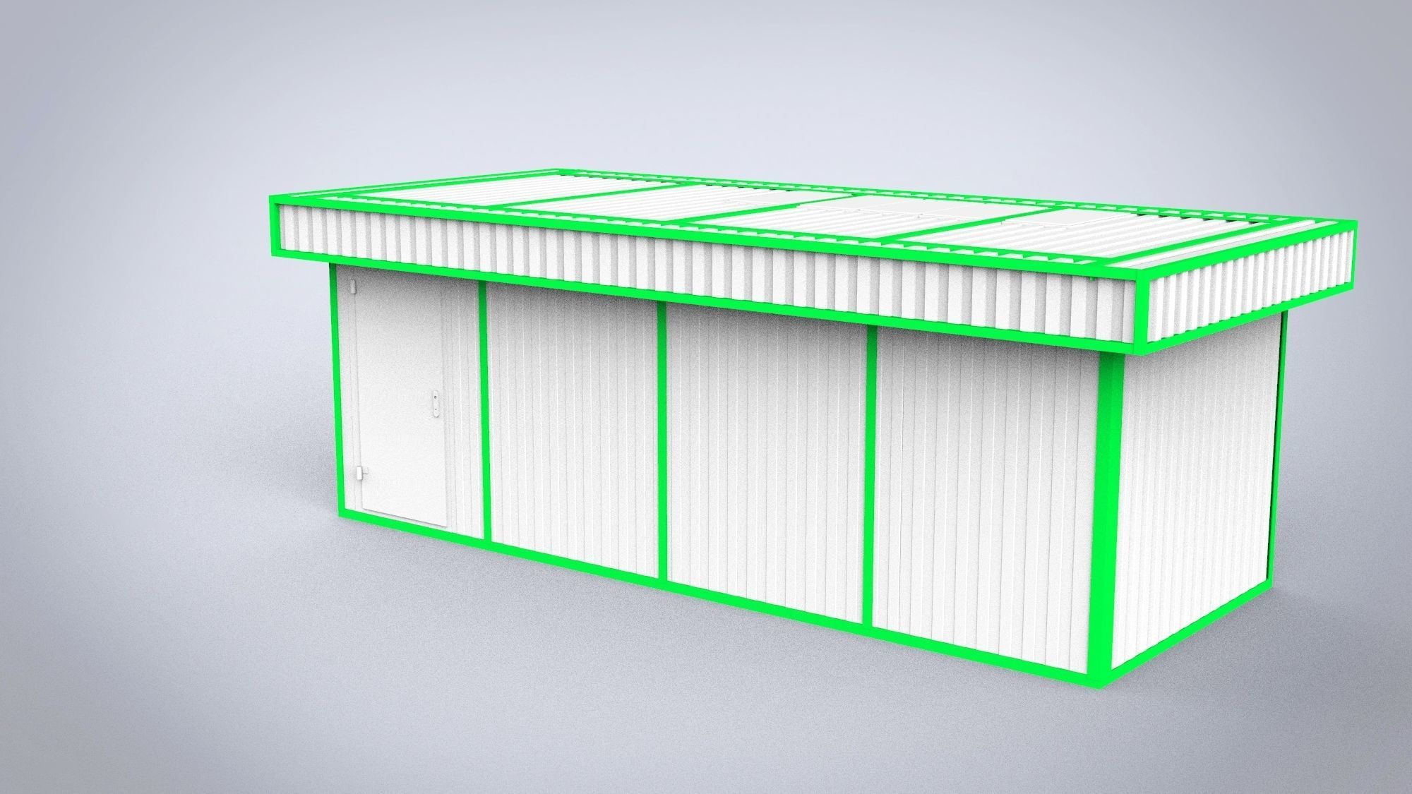 Four Modular buildings 15m2 3D Model Collection_8