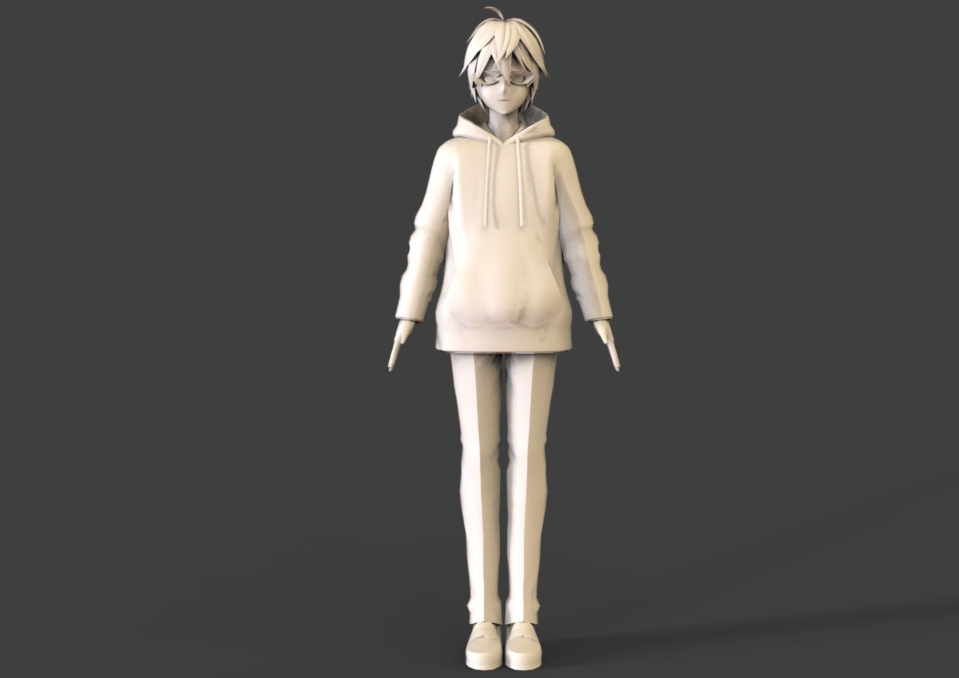 game ready Low Poly Anime Character 21 Low-poly 3D model_6