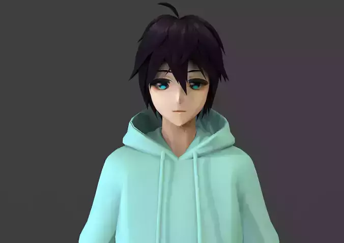 game ready Low Poly Anime Character 21 Low-poly 3D model