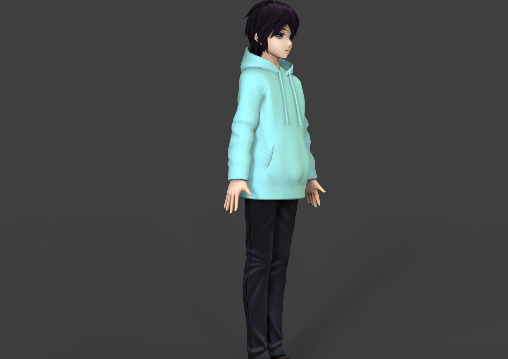 game ready Low Poly Anime Character 21 Low-poly 3D model_2