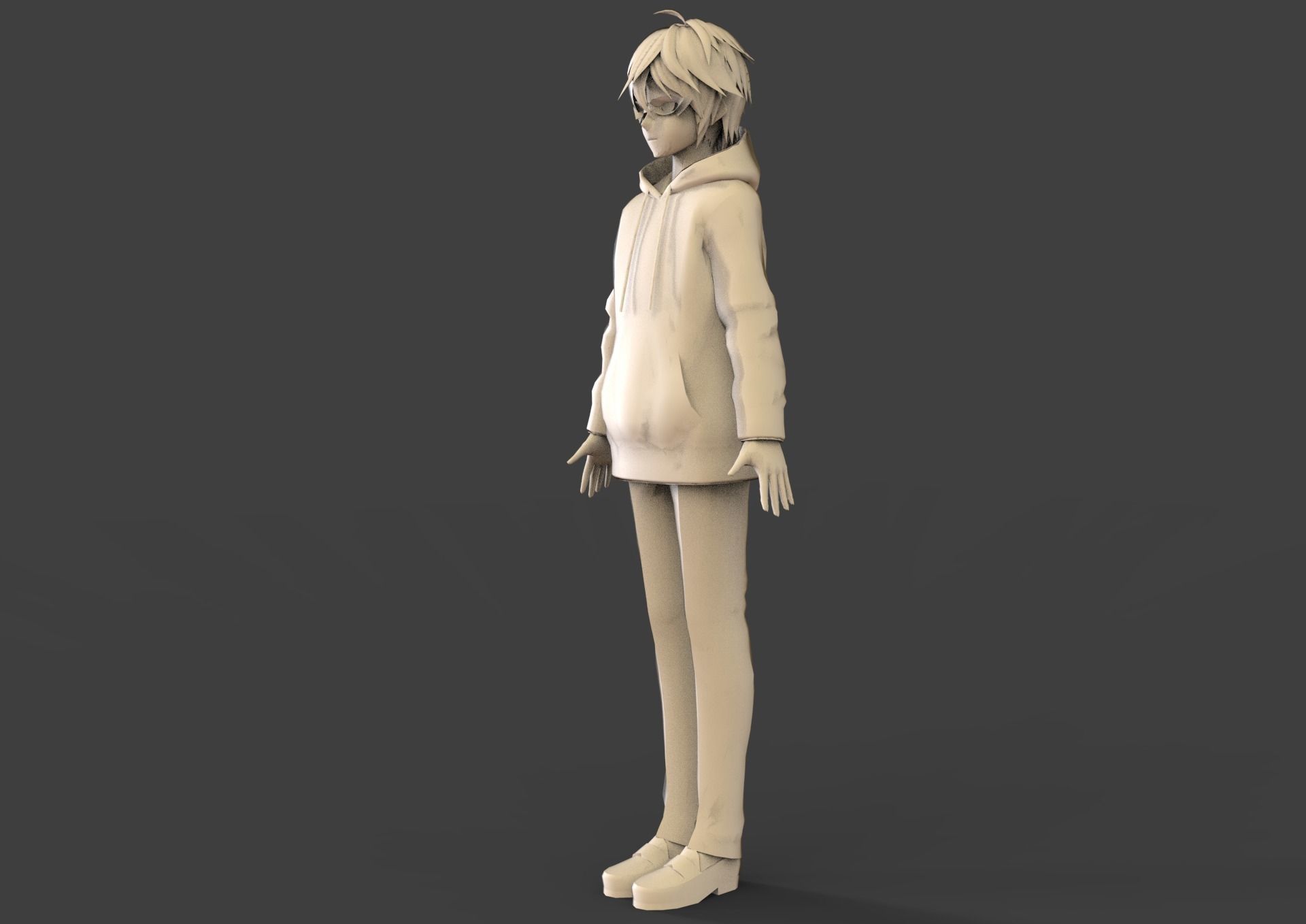 game ready Low Poly Anime Character 21 Low-poly 3D model_9